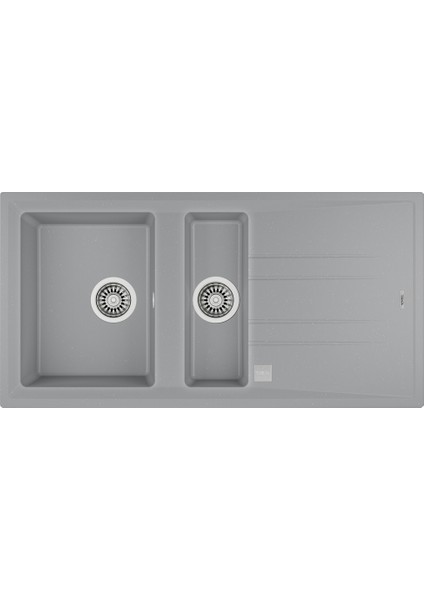 - Stone 60 B-Tg Metallıc Grey - Ankastre Granit Eviye - Metalik Gri - 100 cm - 115360007
