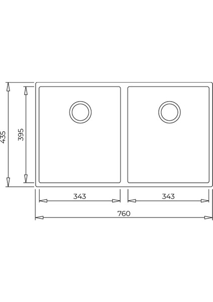 SQUARE 760 TG STONE GREY Tezgahaltı Granit Eviye Gri 76 cm 115260025