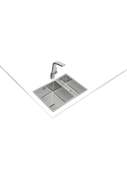 FLEXLINEA RS15 2B 580 Ankastre/Tezgaha Sıfır/Tezgahaltı Eviye Paslanmaz Çelik 58 cm 115030010