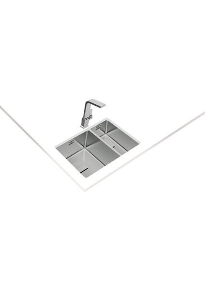 FLEXLINEA RS15 2B 580 Ankastre/Tezgaha Sıfır/Tezgahaltı Eviye Paslanmaz Çelik 58 cm 115030010