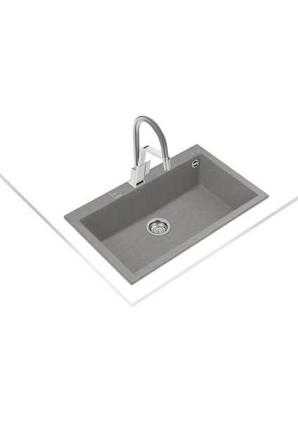 FORSQUARE 72.40 TG STONE GREY Ankastre Kumanda Sifonlu Granit Eviye Gri 72 cm 115230001 fiyatları