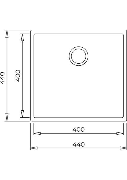 SQUARE 40.40 TG AVENA BEIGE Tezgahaltı Granit Eviye Bej 40 cm 115230027