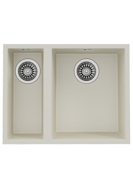 SQUARE 560 TG BRIGHT CREAM Tezgahaltı Granit Eviye Krem 56 cm 115260032