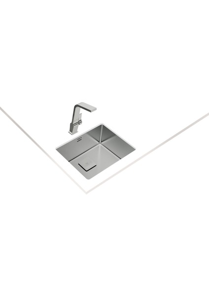 FLEXLINEA RS15 50.40 Ankastre/Tezgaha Sıfır/Tezgahaltı Eviye Paslanmaz Çelik 50 cm 115000012