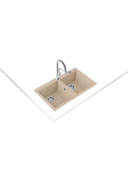 FORSQUARE 790 TG AVENA BEIGE Ankastre Kumanda Sifonlu Granit Eviye Bej 79 cm 115260016 fiyatları