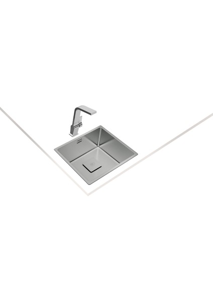 FLEXLINEA RS15 45.40 Ankastre/Tezgaha Sıfır/Tezgahaltı Eviye Paslanmaz Çelik 45 cm 115000013