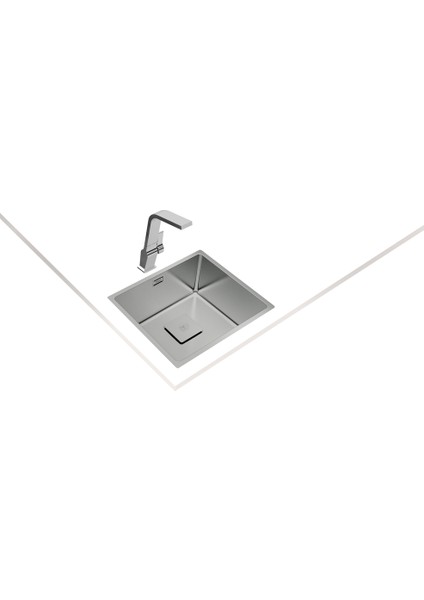 FLEXLINEA RS15 45.40 Ankastre/Tezgaha Sıfır/Tezgahaltı Eviye Paslanmaz Çelik 45 cm 115000013