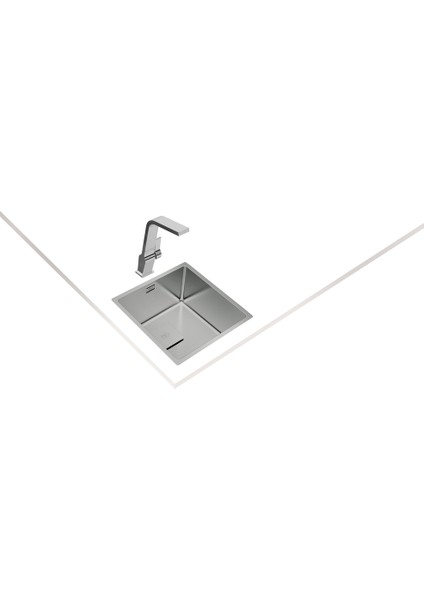 FLEXLINEA RS15 40.40 Ankastre/Tezgaha Sıfır/Tezgahaltı Eviye Paslanmaz Çelik 40 cm 115000014