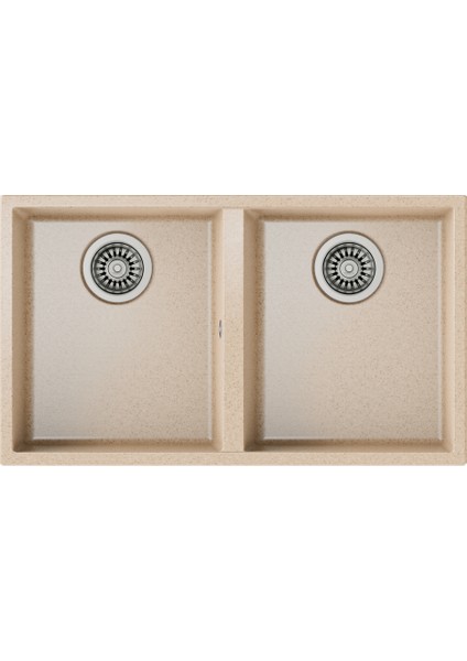 SQUARE 760 TG AVENA BEIGE Tezgahaltı Granit Eviye Bej 76 cm 115260026