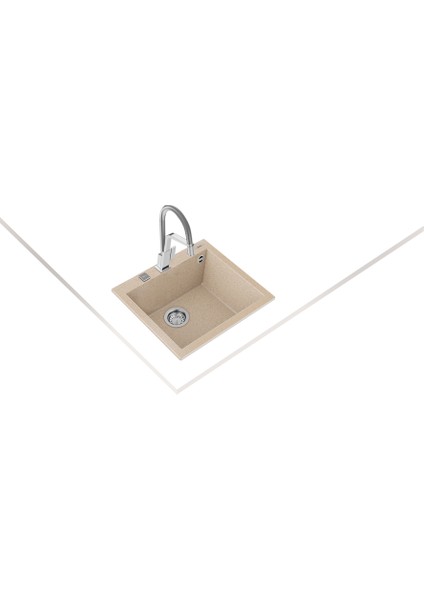 FORSQUARE 50.40 TG AVENA BEIGE Ankastre Kumanda Sifonlu Granit Eviye Bej 50 cm 115230007 fiyatları