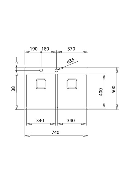 FORLINEA RS15 2B 740 Ankastre/Tezgaha Sıfır Paslanmaz Çelik 74 cm 115030011 fırsatları
