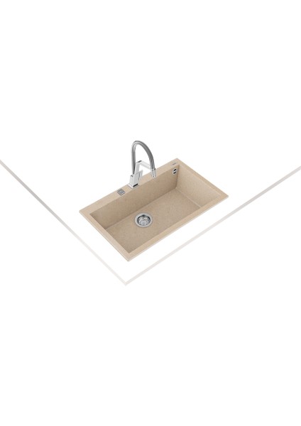 FORSQUARE 72.40 TG AVENA BEIGE Ankastre Kumanda Sifonlu Granit Eviye Bej 72 cm 115230002 fiyatları