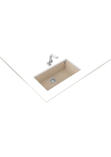 SQUARE 72.40 TG AVENA BEIGE Tezgahaltı Granit Eviye Bej 72 cm 115230017