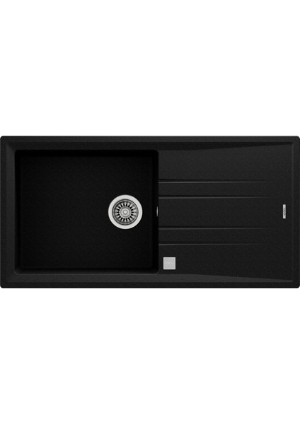 STONE 60 L-TG METALLIC BLACK Ankastre Kumanda Sifonlu Granit Eviye Metalik Siyah 100 cm 115330010