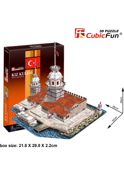 Cubic Fun 3D 66 Parça Puzzle Kız Kulesi