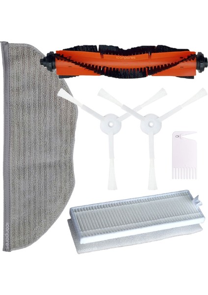 Xiaomi Uyumlu Mijia G1 Mjstg1 Robot Süpürge Ana Rulo Yan Fırça Hepa Filtre Paspas Bezi Tarak