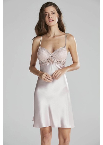 6955 6'lı Saten Gecelik Sabahlık Çeyiz Seti Pudra fiyatları