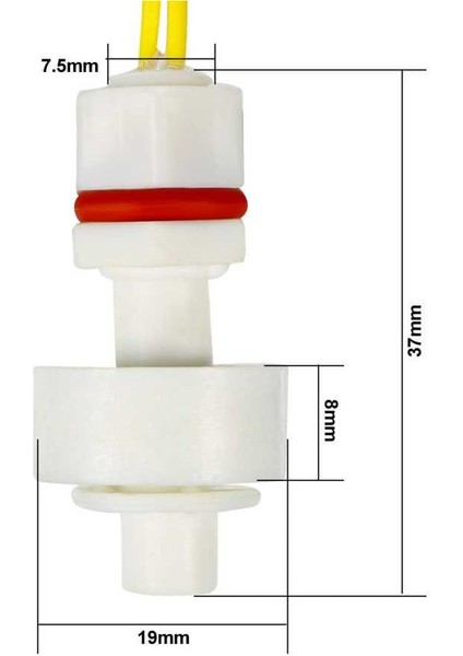 Mini Sıvı Su Seviye Sensörü Dikey Tip ZP2508 Şamandıra Mekanik Anahtar Kazan Depo Tank Havuz Akvaryu