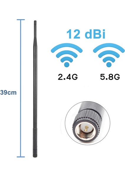 12DBI 39CM Anten Sma Erkek 2.4ghz 5.8ghz Dual Band Rf Gsm Wifi