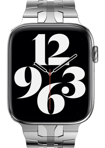 Apple Watch 7 45 mm Uyumlu Metal Kordon Premium Paslanmaz Çelik Kayış Şık & Agresif Tasarım modelleri