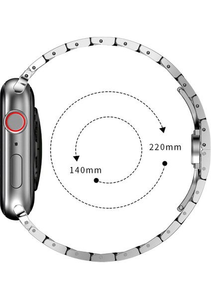 Apple Watch 7 45 mm Uyumlu Metal Kordon Premium Paslanmaz Çelik Kayış Şık & Agresif Tasarım indirimleri