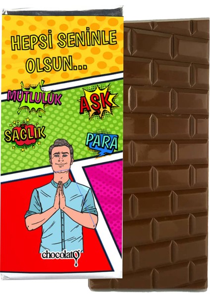 Hepsi Seninle Olsun 2 100 gr Sütlü Tablet Çikolata