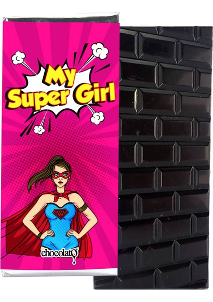 Supergirl'e 100 gr Bitter Tablet Çikolata
