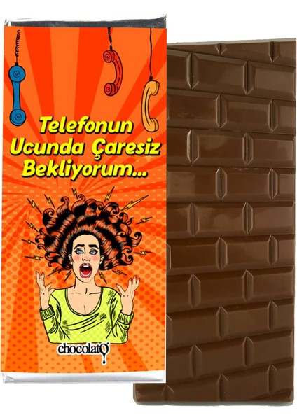 Telefonun Ucunda Çaresiz 100 gr Sütlü Tablet Çikolata