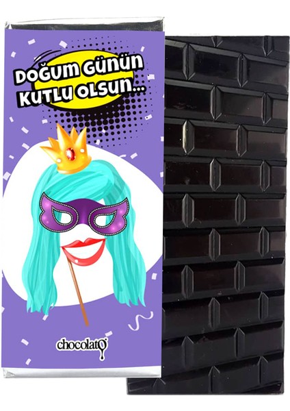 Doğum Günün Kutlu Olsun 100 gr Bitter Tablet Çikolata