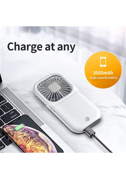 Taşınabilir Fan 3000MAH Katlanır Mini Fan Şarj Edilebilir Açık Ofis Ev Için Dönen Ücretsiz Ayarlama (Yurt Dışından)