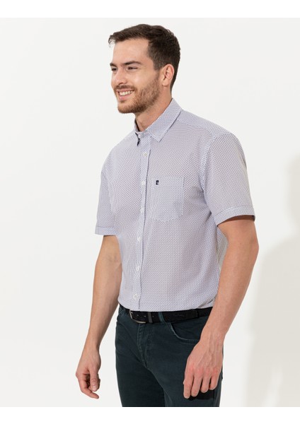 Erkek Lacivert Regular Fit Kısa Kollu Gömlek 50249730-VR033
