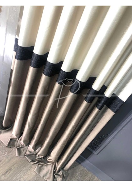 Fon Perde Bantlı Panel Saten Fonluk