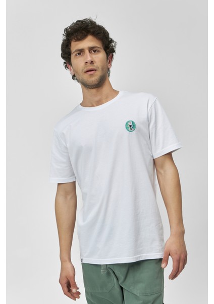 Dancer Bisiklet Yaka Rahat Kalıp Nakışlı Beyaz Unisex Kutulu T-Shirt