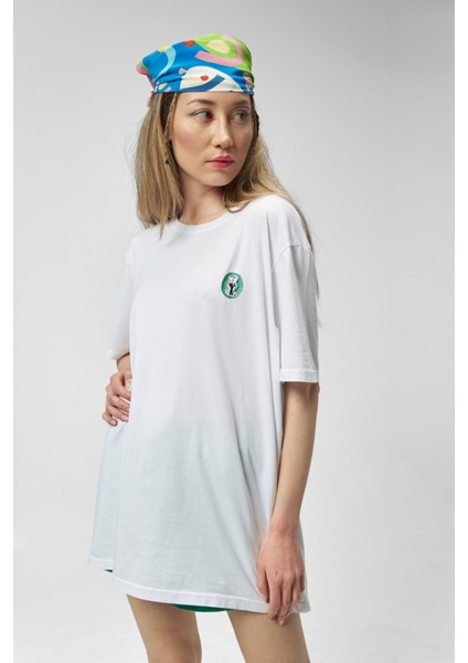 Dancer Bisiklet Yaka Rahat Kalıp Nakışlı Beyaz Unisex Kutulu T-Shirt fiyatları