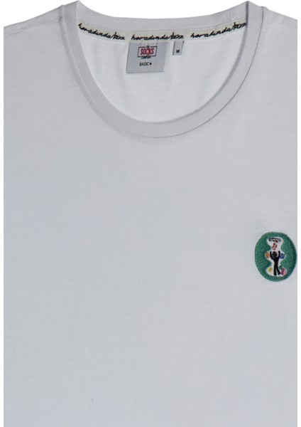 Dancer Bisiklet Yaka Rahat Kalıp Nakışlı Beyaz Unisex Kutulu T-Shirt indirimleri