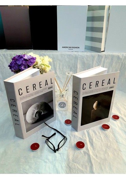 Lovely Book & Book Dekoratif Kutu Cereal Home Serisi 2'li Kitap Kutu Set