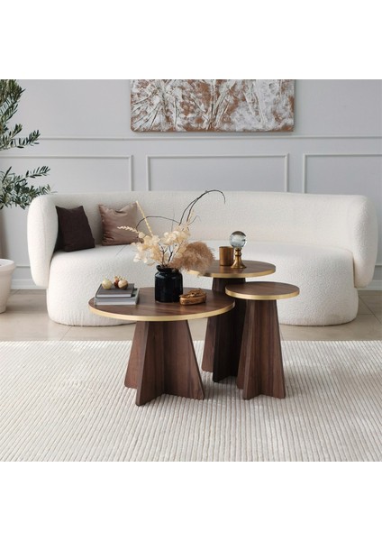 - Mushroom Sehpa Gold / Ceviz