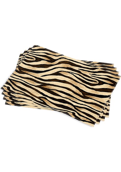 Kahverengi Siyah Zebra Desenli Dijital Baskı Amerikan Servisi 4'lü Set CGH360-AS