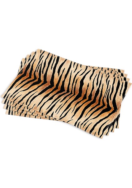 Kahverengi Siyah Zebra Desenli Dijital Baskı Amerikan Servisi 4'lü Set CGH366-AS
