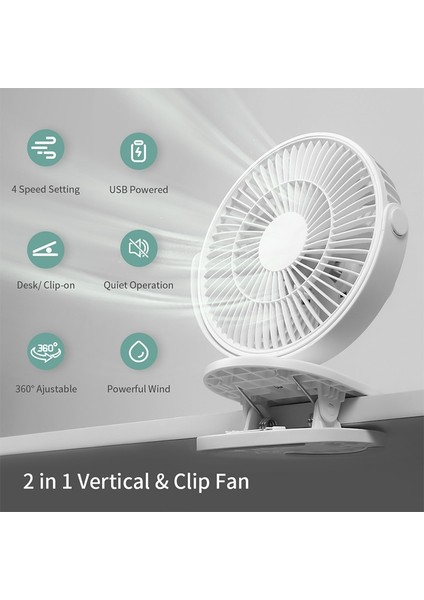 Mini Klip Masa Fan Şarj Edilebilir 360 ° Döndürmek Için Taşınabilir Usbfan Ev Ofis Yurt ve Yatak Odası Soğutucu | Hayranları (Yurt Dışından)
