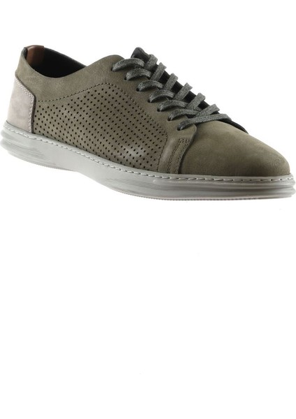 Haki Nbk-Gri Dante Deri Kadın Sneakers