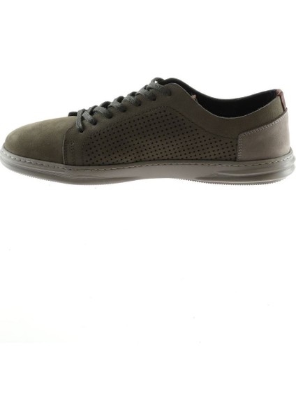 Haki Nbk-Gri Dante Deri Kadın Sneakers