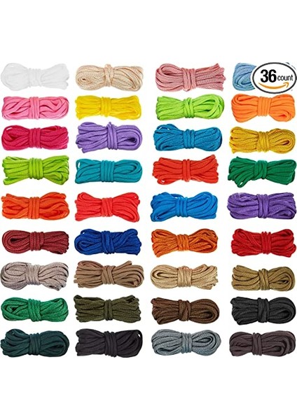 36 Parça 10 Feet Paracord Kordon 550 Işlevli Paracord Halatlar Paracord Bilezik Crafting