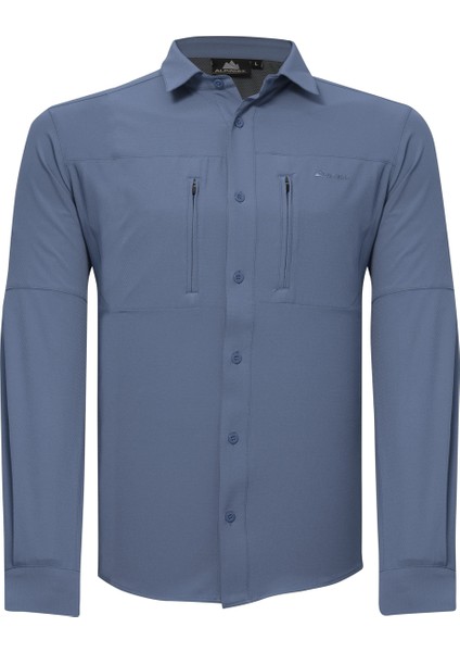 Tegus Uzun Kollu Erkek Gömlek Mavi