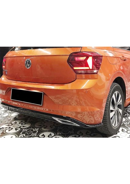 Vw Polo Mk6 Sport Difüzör + Krom Egzos Piano Black 2018+ Abs Plastik modelleri