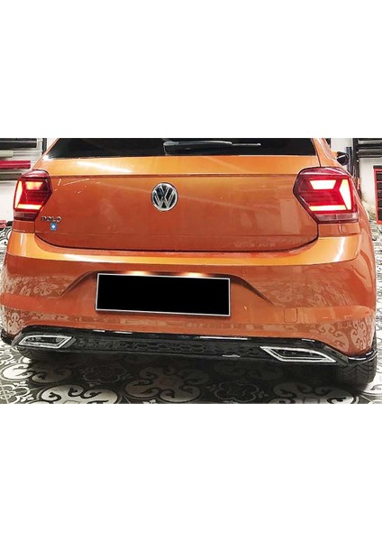 Vw Polo Mk6 Sport Difüzör + Krom Egzos Piano Black 2018+ Abs Plastik fırsatları