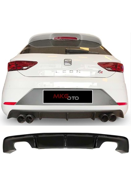 Seat Leon Mk3 Fl Custom Difüzör Piona Black 2017-2020 Sağ Sol Çiftli Çıkış fiyatları