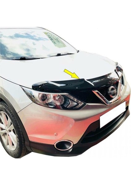 Nissan Qashqai 2014 - 2017 Ön Kaput Koruyucu Rüzgarlığı Piano Black 3.2 mm Kalın Plastik fırsatları