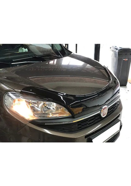 Fiat Doblo 2015 - 2018 Ön Kaput Koruyucu Rüzgarlığı Piano Black 3.2 mm Kalın Plastik modelleri