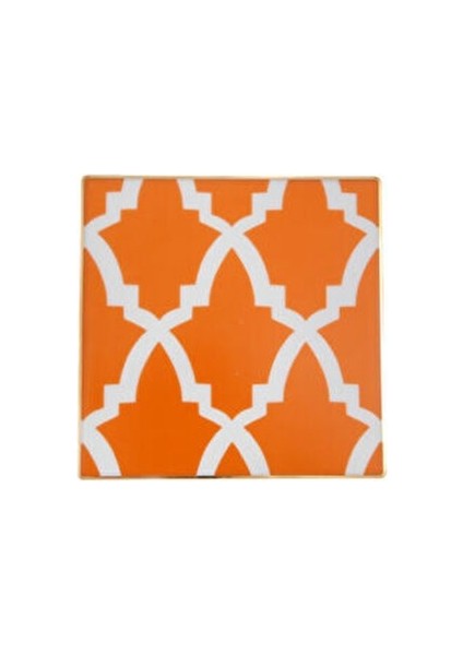 Morocco Desen 3 Turuncu Bardak Altlığı 10X10 cm fırsatları